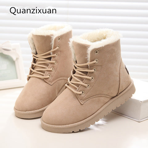 Women Boots Warm Fur Ankle Boots For Women Winter Boots Women Shoes Fashion Snow Boots Female Winter Shoes Women Flats Booties