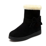 2019 Women Snow Boots Flat Winter Plus Size Platform Ladies Warm Shoes New Flock Fur Women's Suede Ankle Boots Female