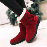 2019 Women Snow Boots Flat Winter Plus Size Platform Ladies Warm Shoes New Flock Fur Women's Suede Ankle Boots Female