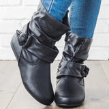 LOOZYKIT 2019 new Fashion Women Boots Autumn Winter Ladies Bow Round Head  Low Heel Boots Female Boots Casual Boots