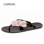 LCIZRONG New Fashion Women Flip Flops 36-41 Big Size Sandals Beach Jelly Solid Ladies Flat Shoes Casual Non-slip Sandals Female