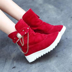 New women snow boots in the boots round head metal decorative fashion non-slip design women's sneakers boots women shoes