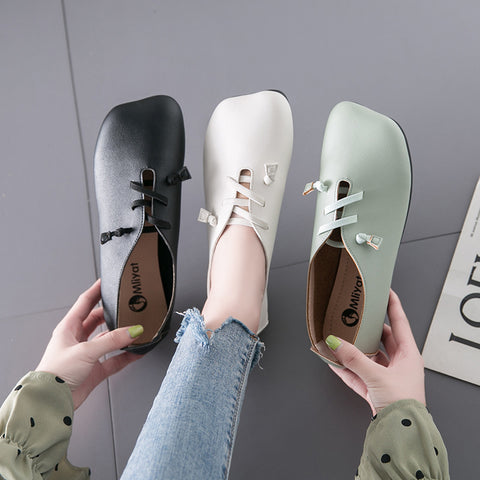 2019 Women's Flats Leather Slip On Loafers Woman Soft Nurse Ballerina Shoes Plus Size Casual shallow flat heel shoes Yasilaiya