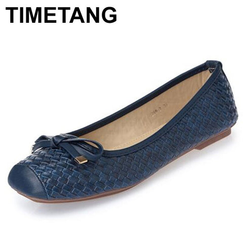 TIMETANGFashion casual flat shoes Vintage classic Flats Soft bottom women's shoes big size  Boat shoes flat ballerina shoesE644