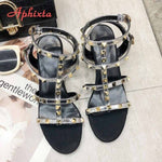 Aphixta Dress Sandal High Quality Fashion Rivet Women Shoes 6cm High Heels Comfortable Ladies Sandals Woen Shoes Big Size 44