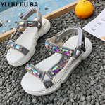 new Fashion Rhinestone Women Sandals 2019 Breathable Comfortable Non-slip Ladies Walking Summer Beach Sandals Shoes women **477