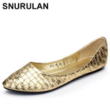 SNURULAN Sring Summer Casual Shoes Women Flats Pointed Toe Women's Shoes Moccasins Ballet Flats Flat Shoes Ballerina LoafersE477