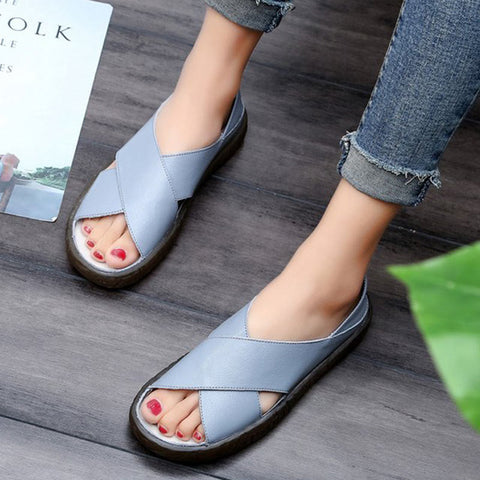 Summer Women's Flats Slip On Loafers Zapatillas Mujer Handmade PU Leather Woman Ballerina Shoes Chaussures Femme 2019