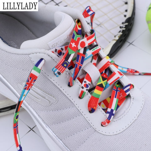 Fashion Shoelace National flag Rainbow color Sneakers Sports Shoe laces Shoelace Casual Athletic men woman ShoeLaces For Shoes